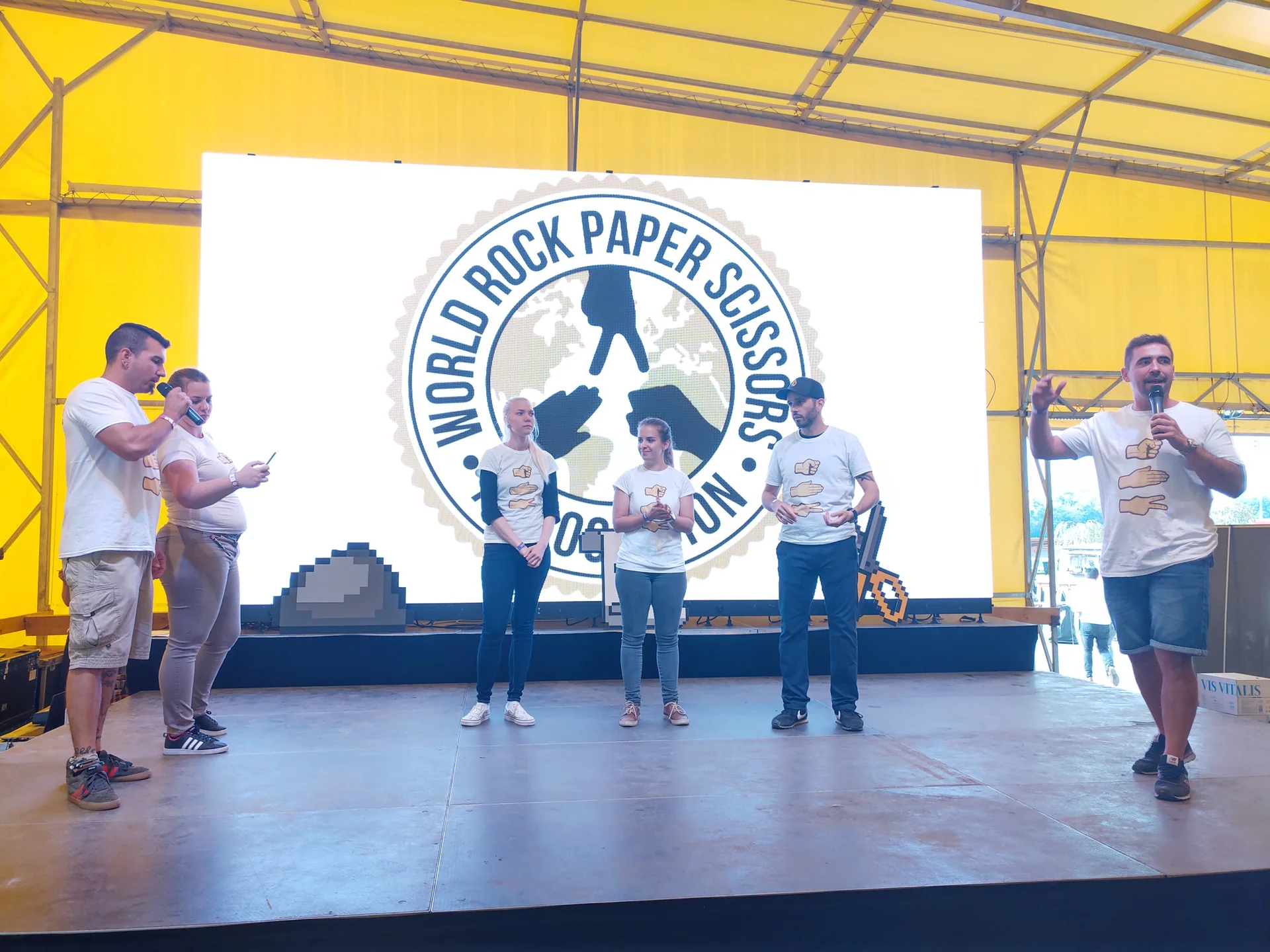 Players competing on a WRPSA tournament stage in Hungary in 2019